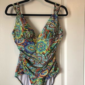 One piece swimsuit - Size 14 - super colorful
